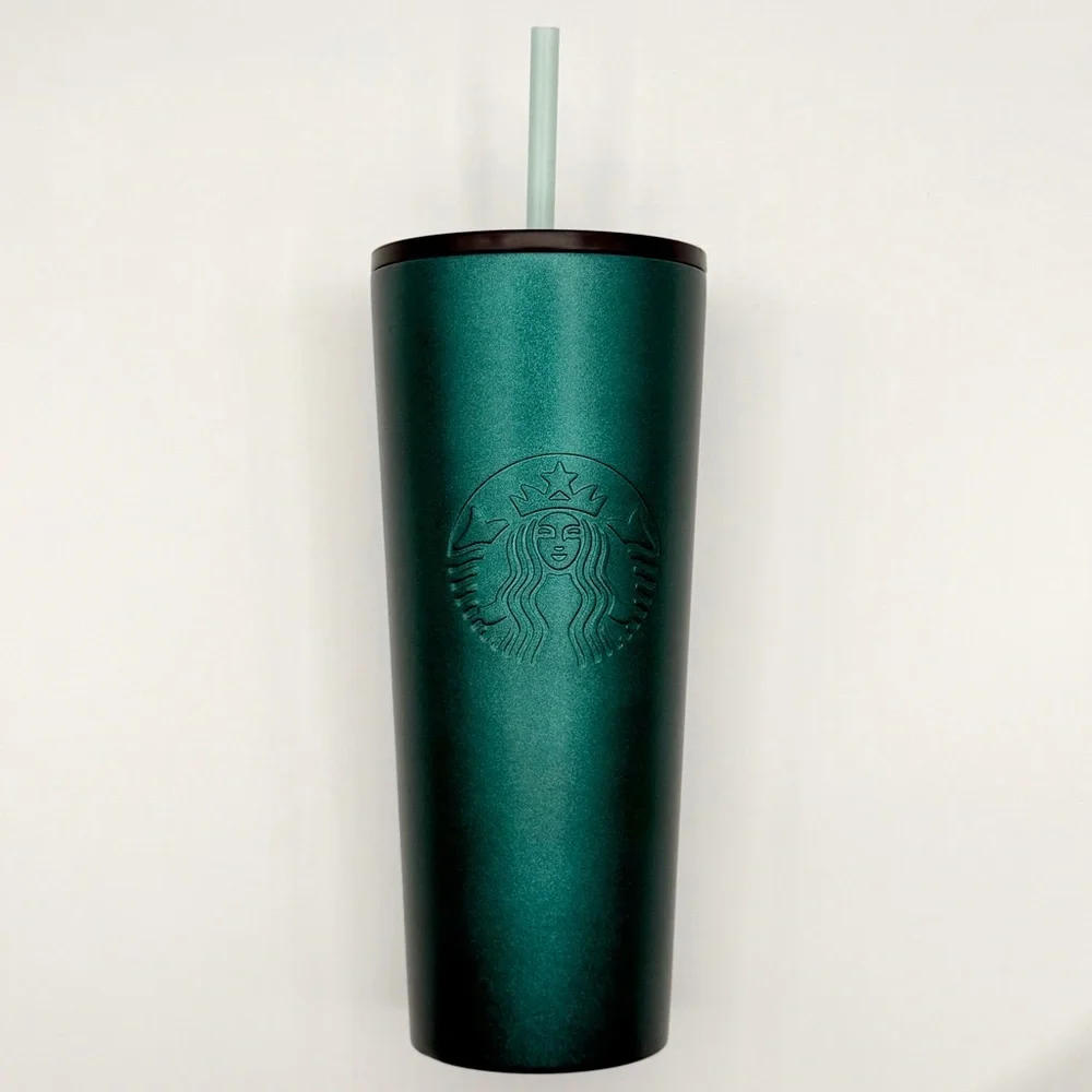 Starbucks 24oz Matte‎ Dark Green Cold Cup Tumbler – Used